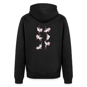 Cute Unicorns Pole Dancing Funny Pole Dance Lover - Unisex Premium Organic Zip Hoodie - black - Back - Nico (187cm)