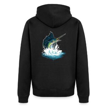 Poisson d’eau profonde Créatures marines Espadon Océan - Veste à capuche bio Premium Unisexe - noir - Dos - Nico (187cm)