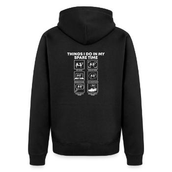 Bauerhof Landwirt Kühe Milchbauer Landwirtschaft - Unisex Premium Bio Zip Hoodie - Schwarz - Hinten - Nico (187cm)