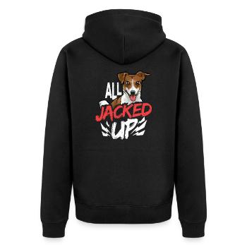 All Jacked Up Jack Russell Terrier Lover Dog Owner - Unisex Premium Organic Zip Hoodie - black - Back - Nico (187cm)