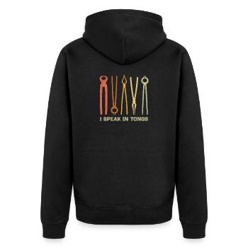 Artisans Dictons Maréchal-ferrant Forge Outil - Veste à capuche bio Premium Unisexe - noir - Dos - Nico (187cm)