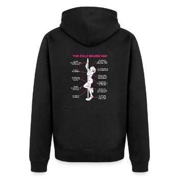 The Pole Bruise Map Funny Pole Dancer Dancing - Unisex Premium Organic Zip Hoodie - black - Back - Nico (187cm)