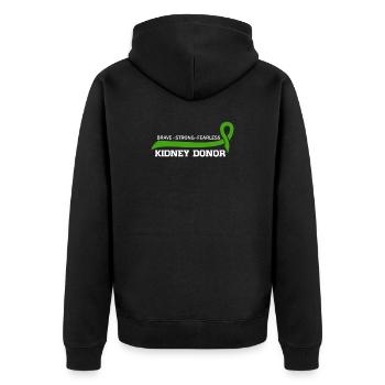 Proud Brave Kidney Donor Kidney Transplant Surgery - Unisex Premium Organic Zip Hoodie - black - Back - Nico (187cm)
