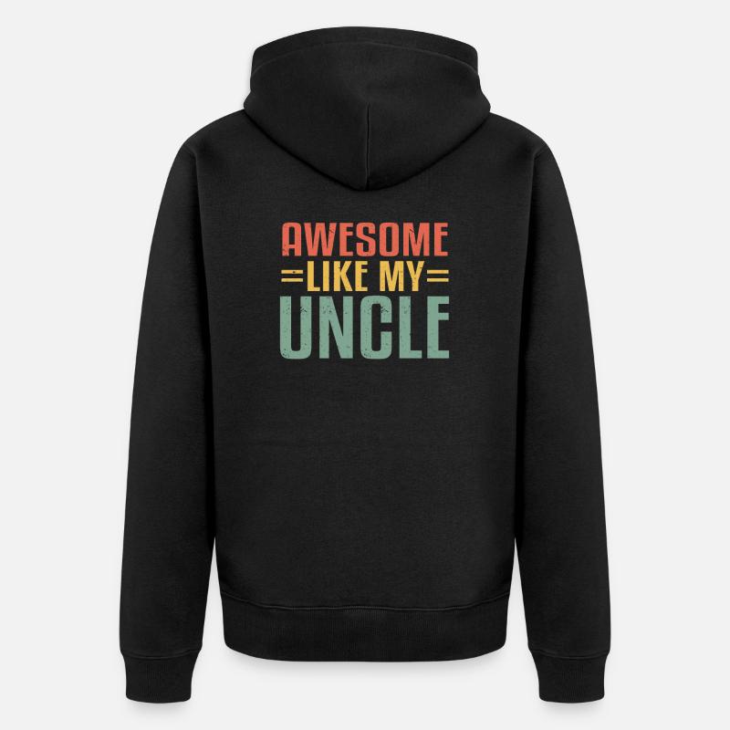 Spruch Schulabschluss Abschlussfeier Schule Onkel - Unisex Premium Bio Zip Hoodie - Schwarz