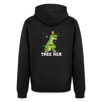 Arbre Rex T-Rex Dinosaure Noël X-Mas - Veste à capuche bio Premium Unisexe - noir - Dos - Nico (187cm)