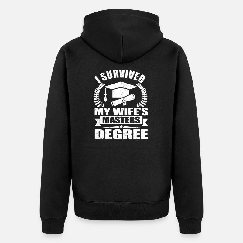 Ehefrau Schulabschluss Universität Abschlussfeier - Unisex Premium Bio Zip Hoodie - Schwarz