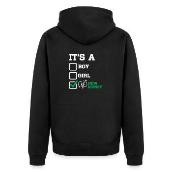 New Kidney Organ Surgery Transplant Recipient - Unisex Premium Organic Zip Hoodie - black - Back - Nico (187cm)