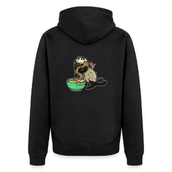 Japanische Nudelsuppe Ramen Kawaii Miso Suppe - Unisex Premium Bio Zip Hoodie - Schwarz - Hinten - Nico (187cm)