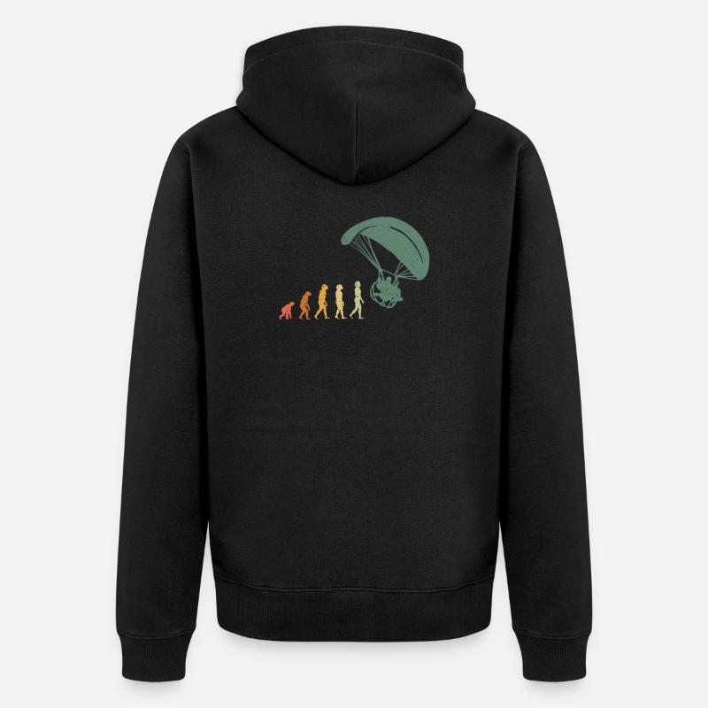 Evolution Gleitschirmflieger Paragliding Pilot - Unisex Premium Bio Zip Hoodie - Schwarz