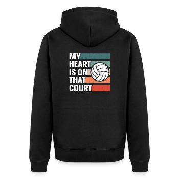 Volleyball Mama Papa Beach Volleyball Dictons - Veste à capuche bio Premium Unisexe - noir - Dos - Nico (187cm)