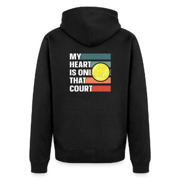 Tennis Dad Mom Mutter Vater Tennisspieler - Unisex Premium Bio Zip Hoodie - Schwarz - Hinten - Nico (187cm)