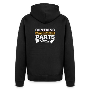 Lustige Sprüche Bein Amputation Prothese Operation - Unisex Premium Bio Zip Hoodie - Schwarz - Hinten - Nico (187cm)