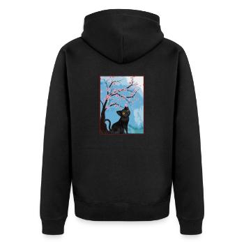 Amoureux des chats Cerisier en fleurs du Japon Cerisier - Veste à capuche bio Premium Unisexe - noir - Dos - Nico (187cm)