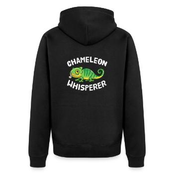 Caméléon Chuchoteur Caméléon Reptiles Lézards - Veste à capuche bio Premium Unisexe - noir - Dos - Nico (187cm)
