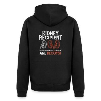 Dictons amusants donneur d’organes donneur de rein - Veste à capuche bio Premium Unisexe - noir - Dos - Nico (187cm)