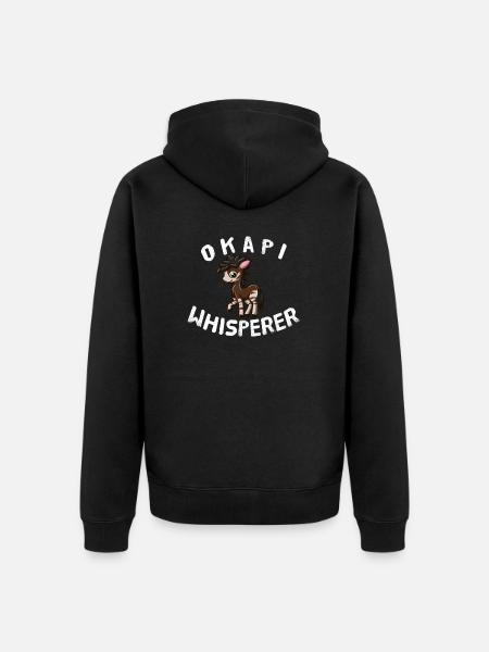 Funny Okapi Lover Okapi Whisperer - Unisex Premium Organic Zip Hoodie - black