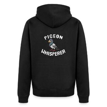 Pigeon Chuchoteur Pigeons Oiseaux Amateurs d’oiseaux - Veste à capuche bio Premium Unisexe - noir - Dos - Nico (187cm)