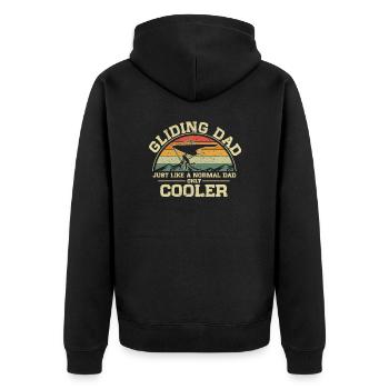 Gleitschirm Papa Wie Ein Normaler Papa Fliegen - Unisex Premium Bio Zip Hoodie - Schwarz - Hinten - Nico (187cm)