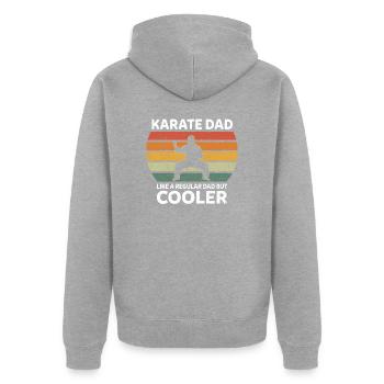 Retro Karate Dad Like A Regular Dad But Cooler - Unisex Premium Organic Zip Hoodie - heather grey - Back - Nico (187cm)