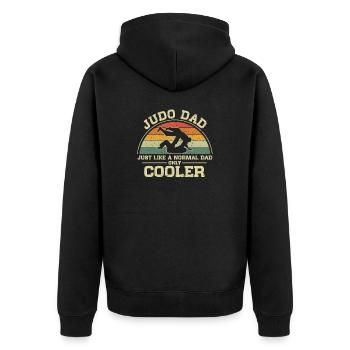 Judo Dad Just Like A Normal Dad Only Cooler - Unisex Premium Bio Zip Hoodie - Schwarz - Hinten - Nico (187cm)