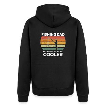 Fishing Dad Like A Regular Dad But Cooler Angeln - Unisex Premium Bio Zip Hoodie - Schwarz - Hinten - Nico (187cm)