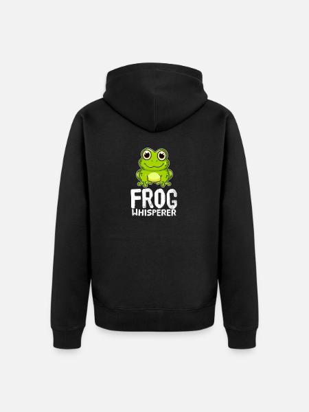 Funny Frog Lover Frog Whisperer - Unisex Premium Organic Zip Hoodie - black