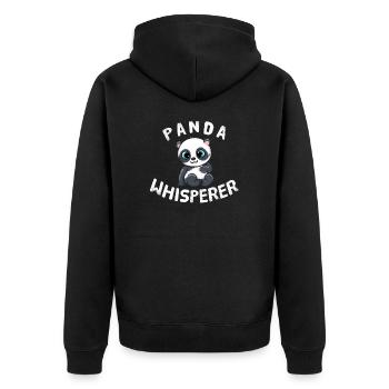 Funny Panda Lover Panda Whisperer - Unisex Premium Organic Zip Hoodie - black - Back - Nico (187cm)