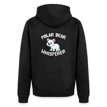 Funny Polar Bear Lover Polar Bear Whisperer - Unisex Premium Organic Zip Hoodie - black - Back - Nico (187cm)