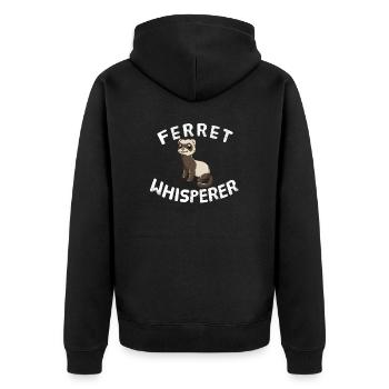 Frettchen Whisperer Tiere Tierliebhaber Frettchen - Unisex Premium Bio Zip Hoodie - Schwarz - Hinten - Nico (187cm)