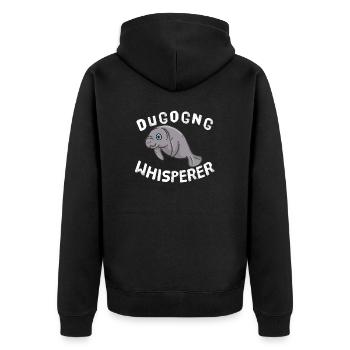 Seekuh Whisperer Tiere Tierliebhaber Seekuh - Unisex Premium Bio Zip Hoodie - Schwarz - Hinten - Nico (187cm)