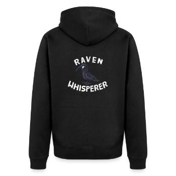 Raben Whisperer Tiere Tierliebhaber Raben - Unisex Premium Bio Zip Hoodie - Schwarz - Hinten - Nico (187cm)
