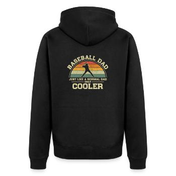 Baseball Dad Just Like A Normal Dad Only Cooler - Unisex Premium Organic Zip Hoodie - black - Back - Nico (187cm)