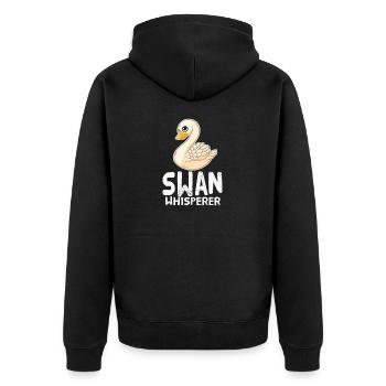 Schwan Whisperer Tiere Tierliebhaber Schwan - Unisex Premium Bio Zip Hoodie - Schwarz - Hinten - Nico (187cm)