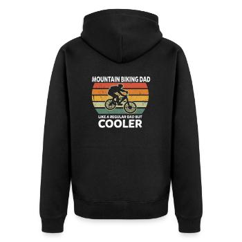 Mountain Biking Dad Like A Regular Dad But Cooler - Unisex Premium Organic Zip Hoodie - black - Back - Nico (187cm)