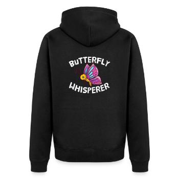 Butterfly Whisperer Insectes Amant Papillon - Veste à capuche bio Premium Unisexe - noir - Dos - Nico (187cm)