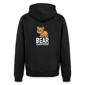 Ours Chuchoteur Animaux Amoureux des animaux Ours - Veste à capuche bio Premium Unisexe - noir - Dos - Nico (187cm)