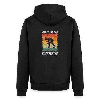 Wrestling Papa Lustige Vater Sprüche Vatertag - Unisex Premium Bio Zip Hoodie - Schwarz - Hinten - Nico (187cm)