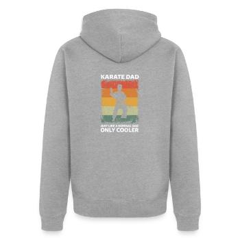 Vintage Karate Dad Like A Normal Dad Only Cooler - Unisex Premium Organic Zip Hoodie - heather grey - Back - Nico (187cm)