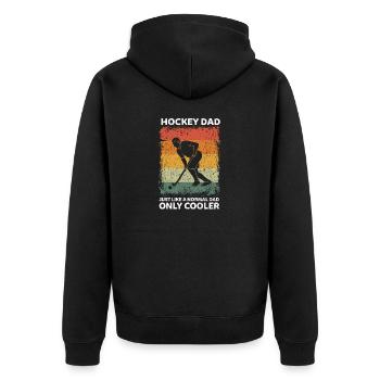 Hockey Papa Drôle Père Dictons Fête des Pères - Veste à capuche bio Premium Unisexe - noir - Dos - Nico (187cm)