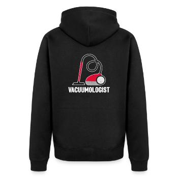 Staubsauger Haushalt Hausputz Hausfrau Hausmann - Unisex Premium Bio Zip Hoodie - Schwarz - Hinten - Nico (187cm)