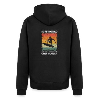 Surfen Papa Lustige Vater Sprüche Vatertag - Unisex Premium Bio Zip Hoodie - Schwarz - Hinten - Nico (187cm)