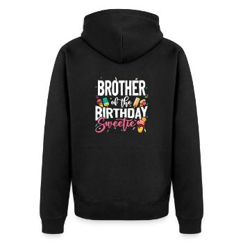 Eiscreme Party Eis Waffeleis Geburtstag B-Day - Unisex Premium Bio Zip Hoodie - Schwarz - Hinten - Nico (187cm)