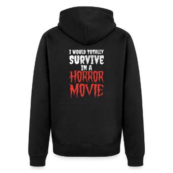 Les amateurs de films d’horreur Halloween Creepy - Veste à capuche bio Premium Unisexe - noir - Dos - Nico (187cm)