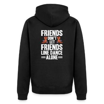 Line Dance Wester Tanzen Country Musik - Unisex Premium Bio Zip Hoodie - Schwarz - Hinten - Nico (187cm)