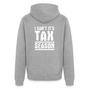 Lustige Buchhalter Sprüche Finanzamt Steuern - Unisex Premium Bio Zip Hoodie - Grau meliert - Hinten - Nico (187cm)