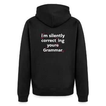 Drôle de professeur Dictons Professeur de grammaire allemande - Veste à capuche bio Premium Unisexe - noir - Dos - Nico (187cm)