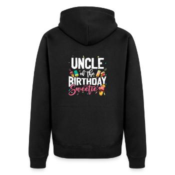 Crème glacée Oncle Fête d’anniversaire Neveu Nièce Crème glacée - Veste à capuche bio Premium Unisexe - noir - Dos - Nico (187cm)