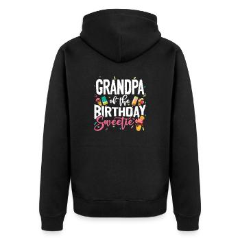 Ice Cream Party Anniversaire Grand-père Gaufrier - Veste à capuche bio Premium Unisexe - noir - Dos - Nico (187cm)