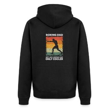 Boxsport Papa Lustige Vater Sprüche Vatertag - Unisex Premium Bio Zip Hoodie - Schwarz - Hinten - Nico (187cm)