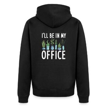 Gartenarbeit Gärtner Hobbygärtner Landschaftsbau - Unisex Premium Bio Zip Hoodie - Schwarz - Hinten - Nico (187cm)